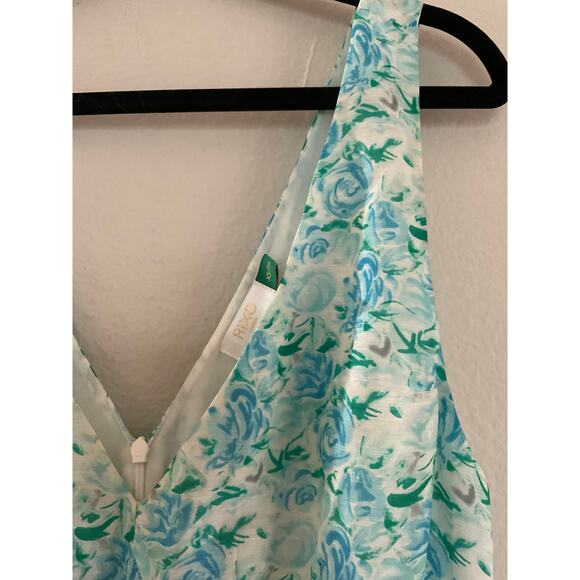 RIXO London Carrie linen and silk maxi Floral blue white dress sz XS - Picture 6 of 9